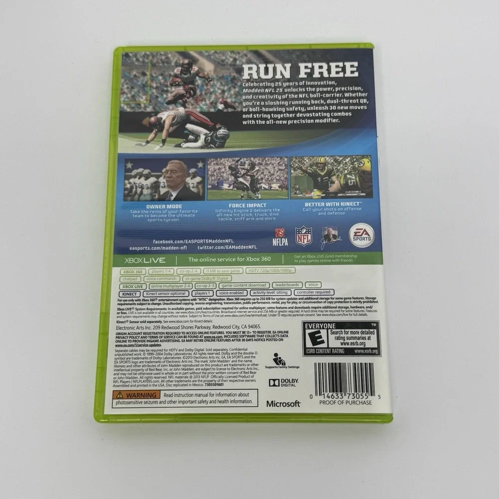 Xbox 360 Madden NFL 25 2014 Complete CIB Game w/ Inserts Tested Working
